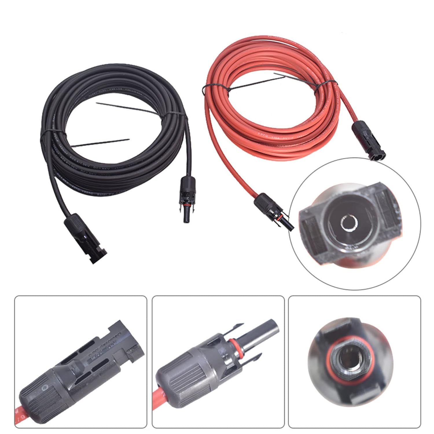 waltyotur 15FT 10AWG Solar Extension Cable Wire with Male and Female Connector for Solar Panel Connection