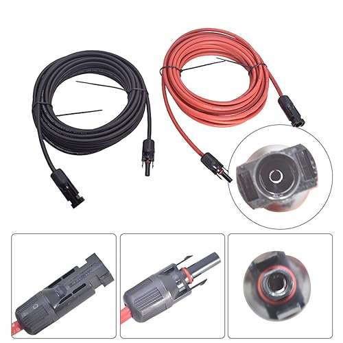 Miniatura 3 de Cable de extensión solar de 15FT 10AWG con conector macho y hembra para conexión de panel solar