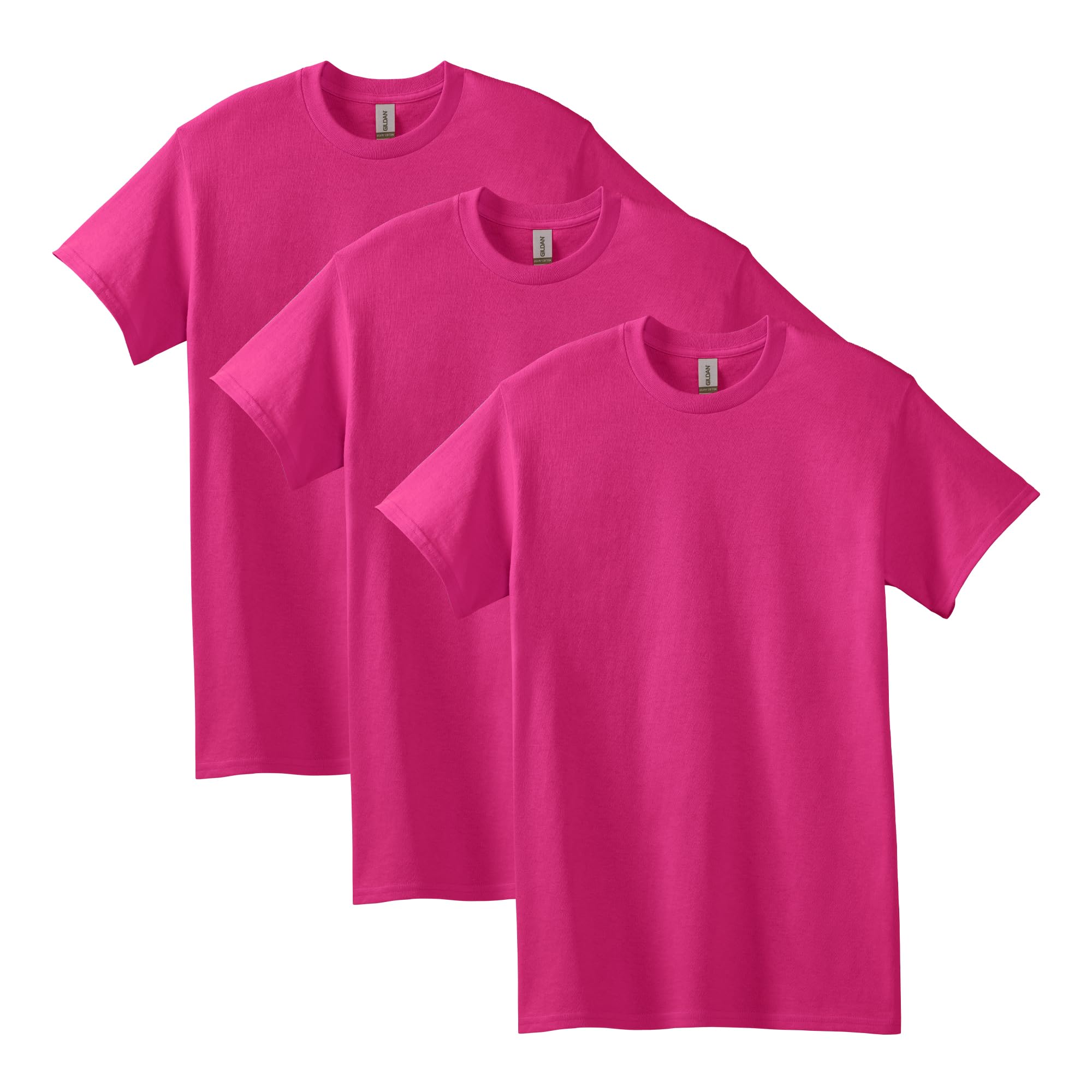 Gildan Men's Heliconia (3-Pack) Heavy Cotton T-Shirt, Style G5000, Multipack, L (Pack Of 3)