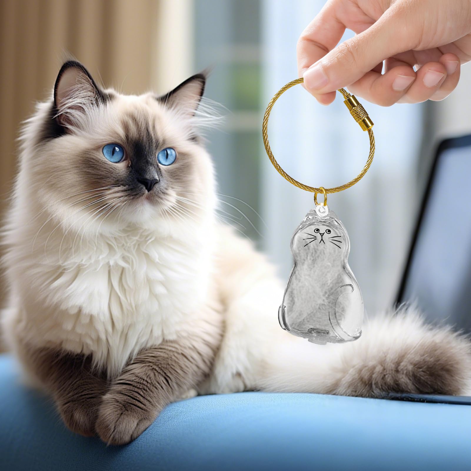 Ciondolo portapelo gatto leggero con bottigliette per borse souvenir amanti animali portachiavi