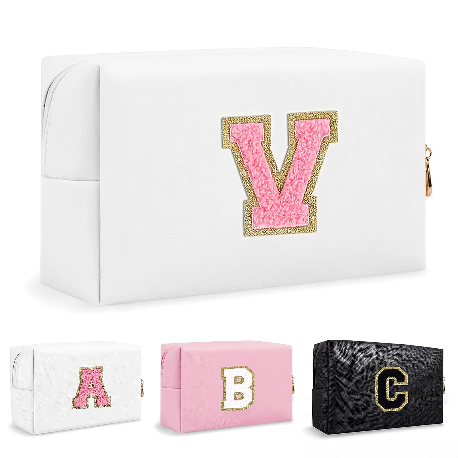 Bolsa de Maquillaje, Bolsa de Cosméticos Impermeable de Viaje, PU Cuero, Neceser de Baño, Bolsa De Aseo Y Almacenamiento para Mujer,Cosas Preppy para niñas Adolescentes (Letra A-Z) — view 122