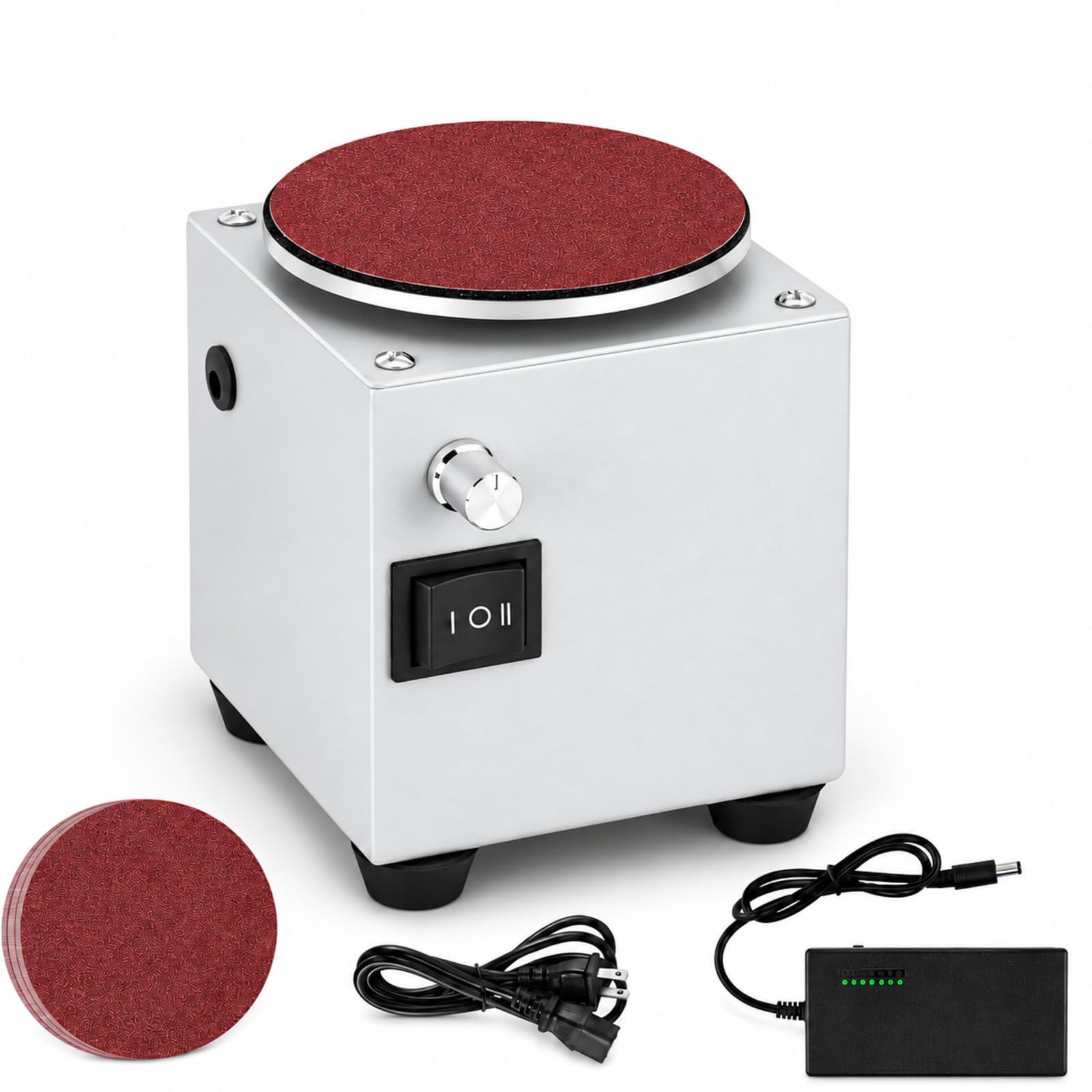 6 inch Mini Disc Sander &amp; Bench Grinder for Wood, Stone, Scissors Sanding