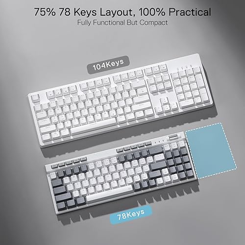 Miniatura 5 de Redragon Teclado mecánico para juegos K655 75% RGB con cable, 78 teclas de intercambio en caliente con tablero de cubierta de aluminio, enchufe