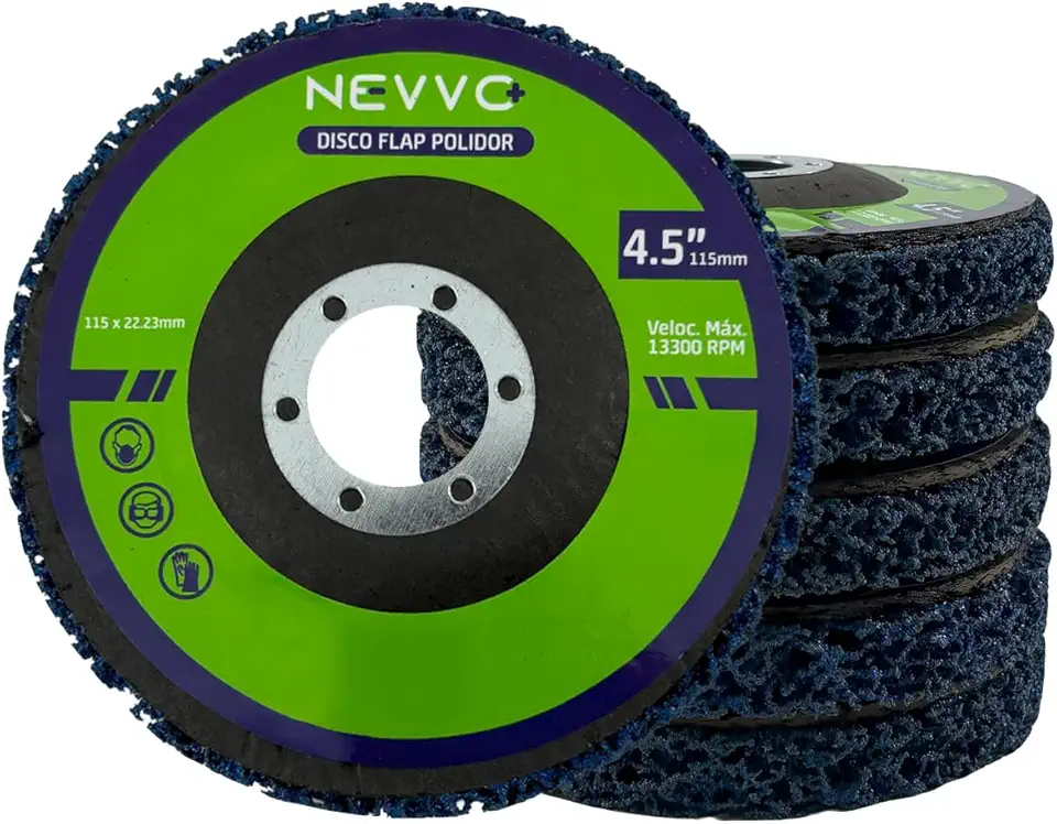 Kit 5 Discos de Limpeza Flap Stripper 115mm Removedor Tinta Fundo Verniz Ferrugem NEVVO