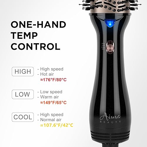 Miniatura 41 de Aima Beauty - Cepillo secador de pelo, secador de pelo de un solo paso y voluminizador con iones negativos para reducir el encrespamiento