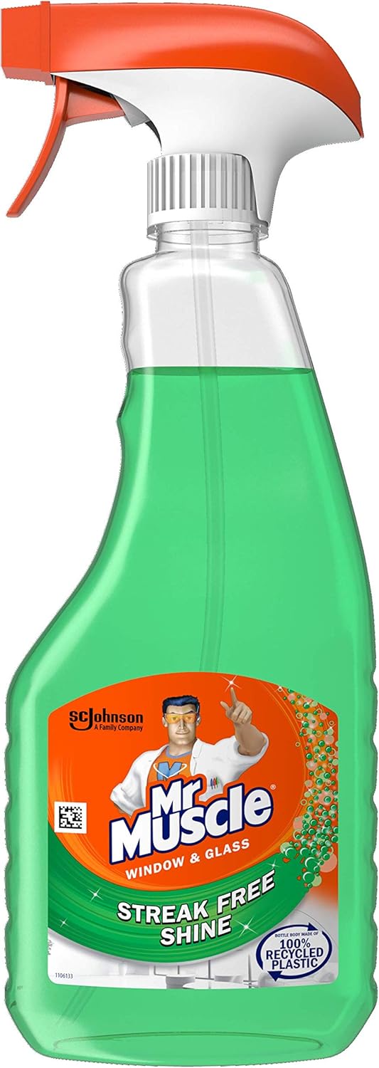 Mr Muscle Window & Glass Spray, Glass Cleaner, 500ml, Pack of 10