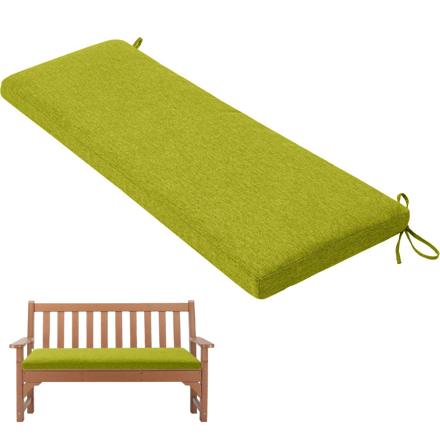 Coussin de banc d'extérieur 150x50x5cm vert gazon déhoussable