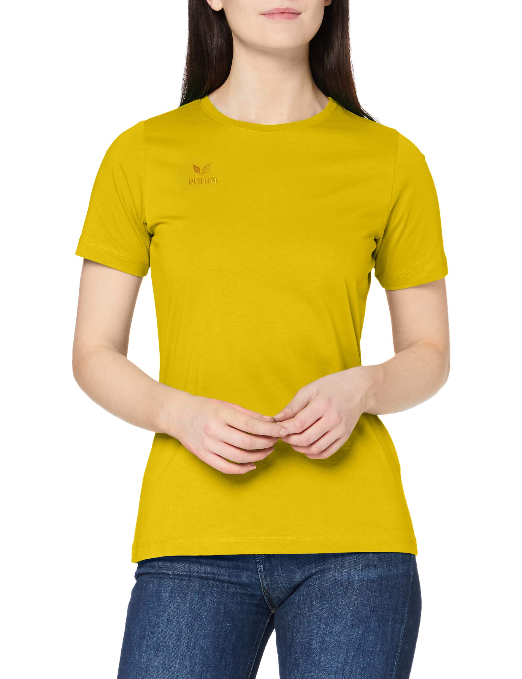 Erima Women's Casual Basics Teamsports T-shirt, Yellow, 6 (Manufacturer Size: 34)