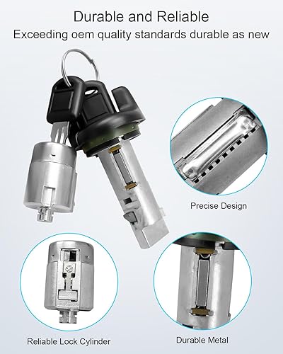 Miniatura 4 de Cilindro de bloqueo de interruptor de encendido y cilindro de bloqueo de puerta delantera con llaves se adapta a Chevy GMC CK Pickup Suburban Tahoe