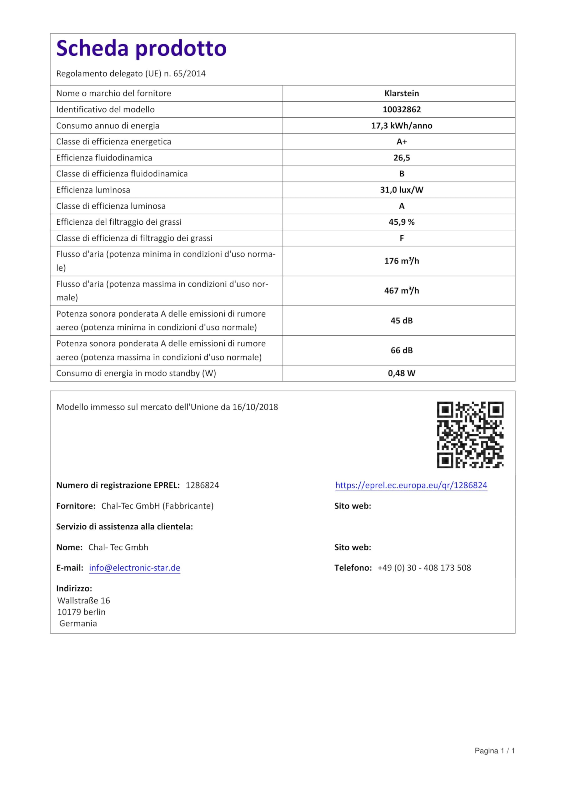 Klarstein HEKTOR - Cappa Aspirante Da Cucina A Parete, Nero Con Touch Panel E Timer, Fino A 530 M³/h - Foto 4