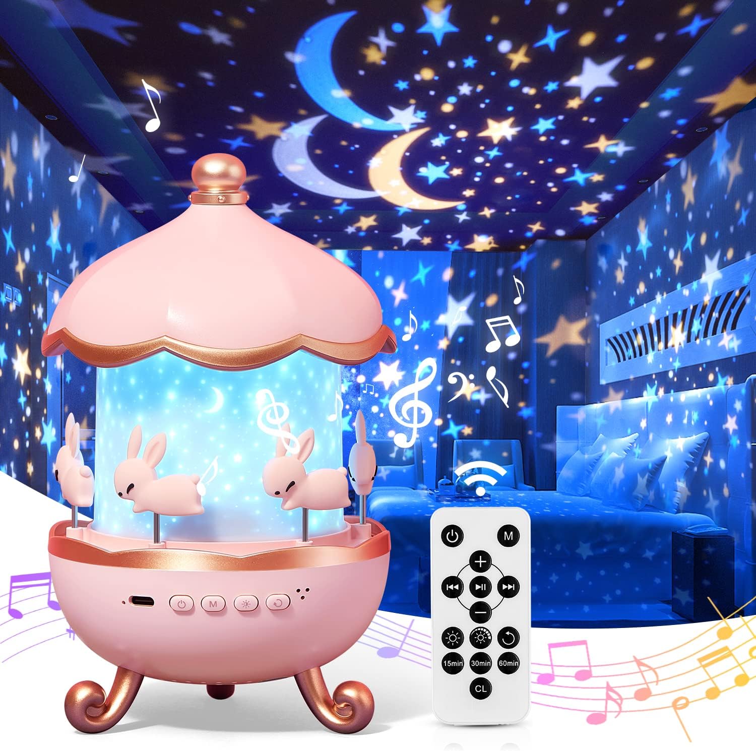 Night Light Kids, 15 Films+10 Soothing Sounds Baby Night Light