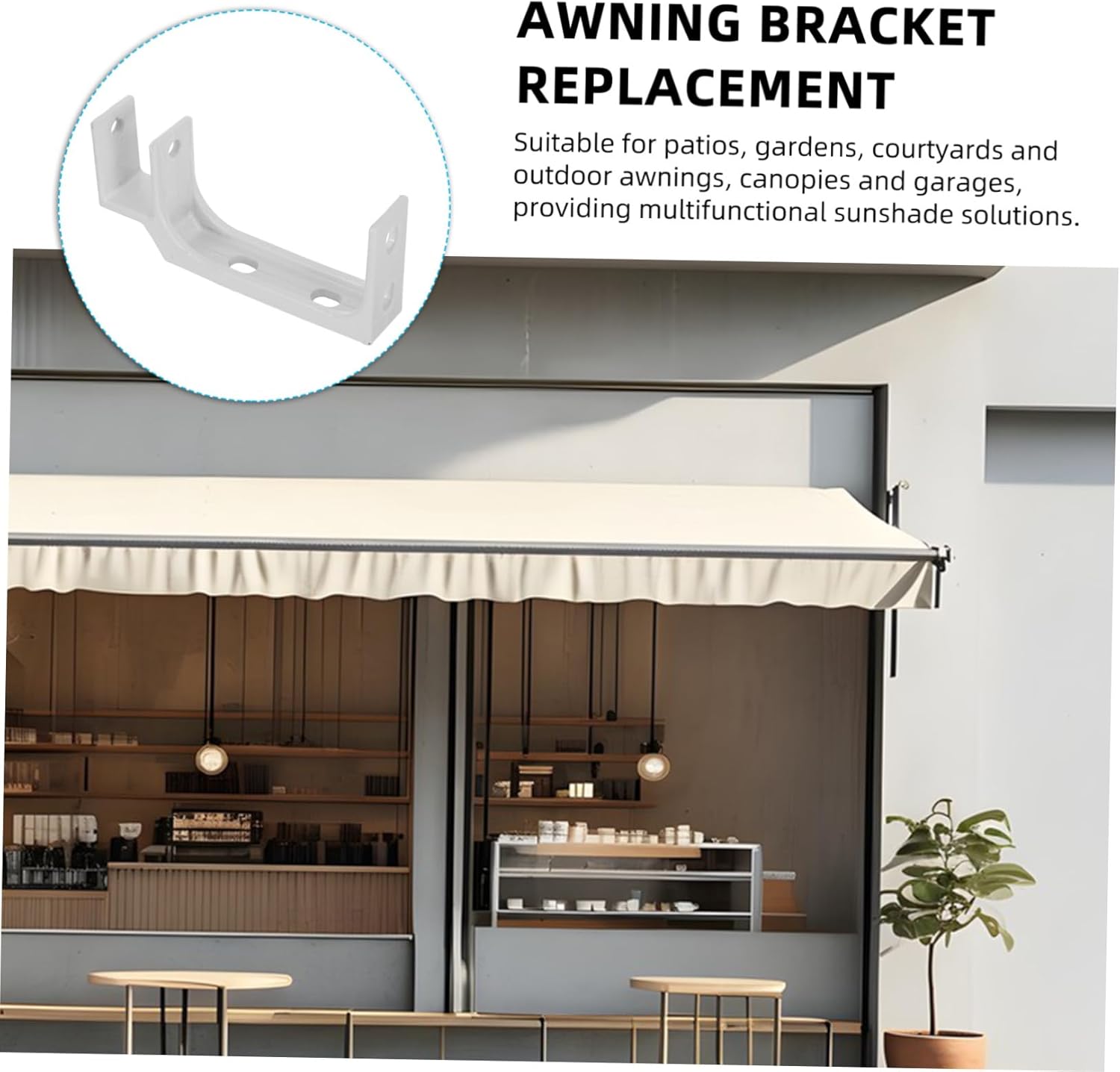 Cabilock Square Tube Awning Bracket for Electric and Manual Retractable Sunshade Canopy Weatherproof Roof Mounting Hardware for Patios and Outdoor Use Easy Replacement and Installation