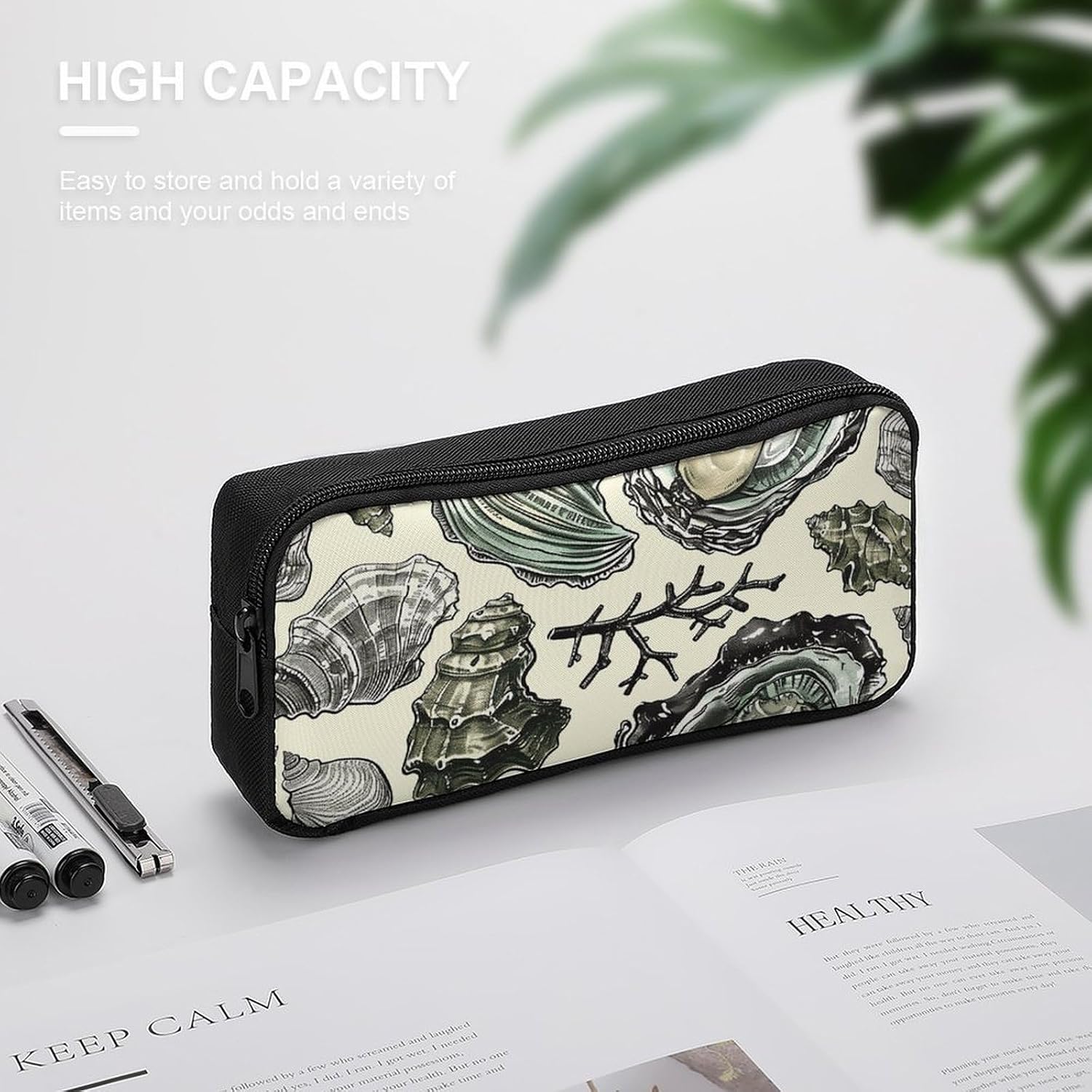 Oysters And Shells Pencil Case Large Capacity Pencil Pouch image 4
