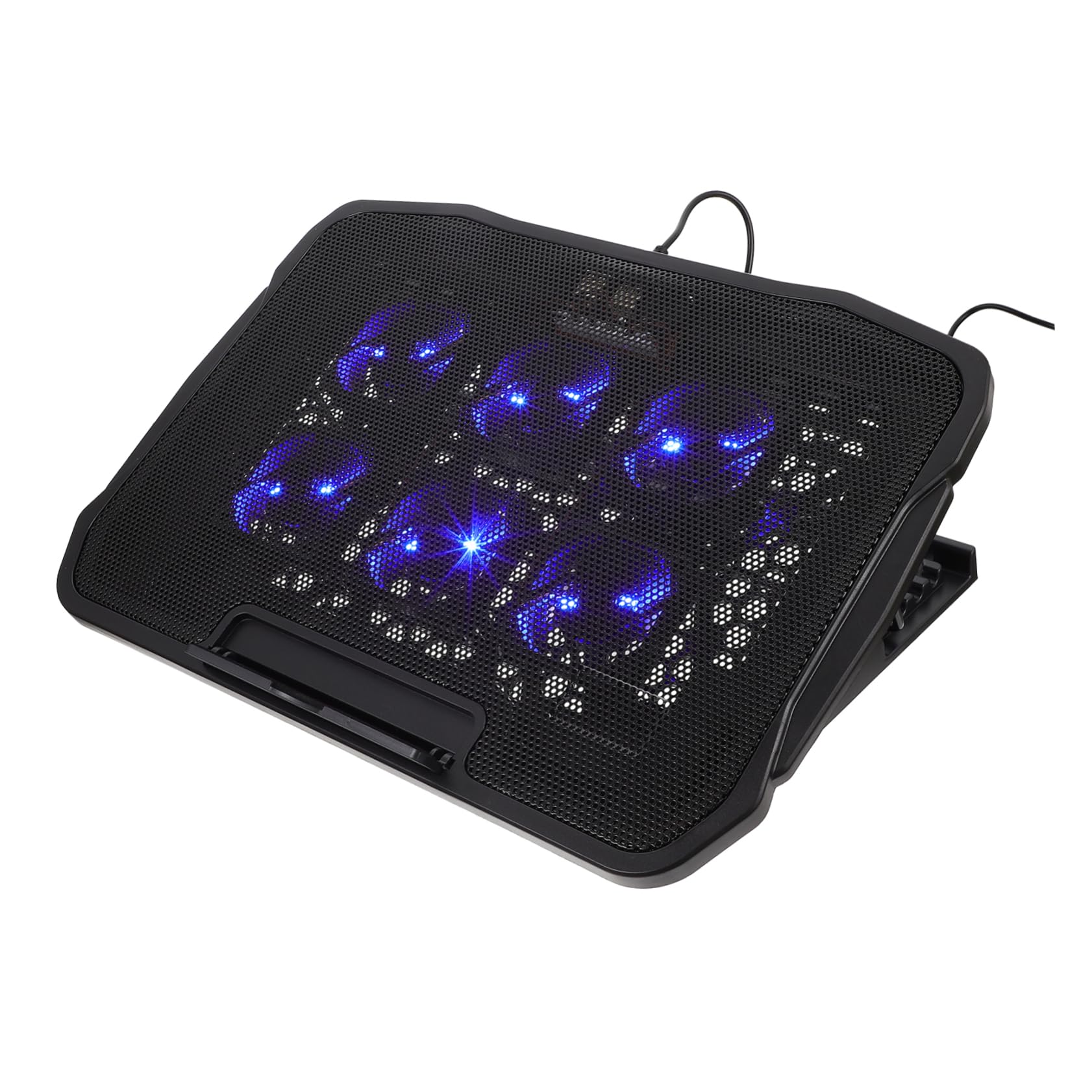 Base Refrigeradora Portátil para Portátil Ventilador Ajustable con Doble Conexión USB, Soporte de Enfriamiento de Hierro y Plástico para Oficina y Gaming