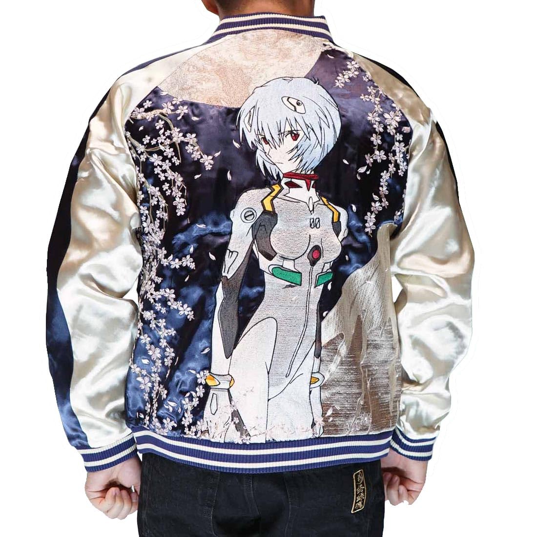『錦』×エヴァ コラボ スカジャン リバーシブル Ｍサイズ エヴァンゲリオン X 錦コラボ 綾波レイ 富士桜 リバーシブル