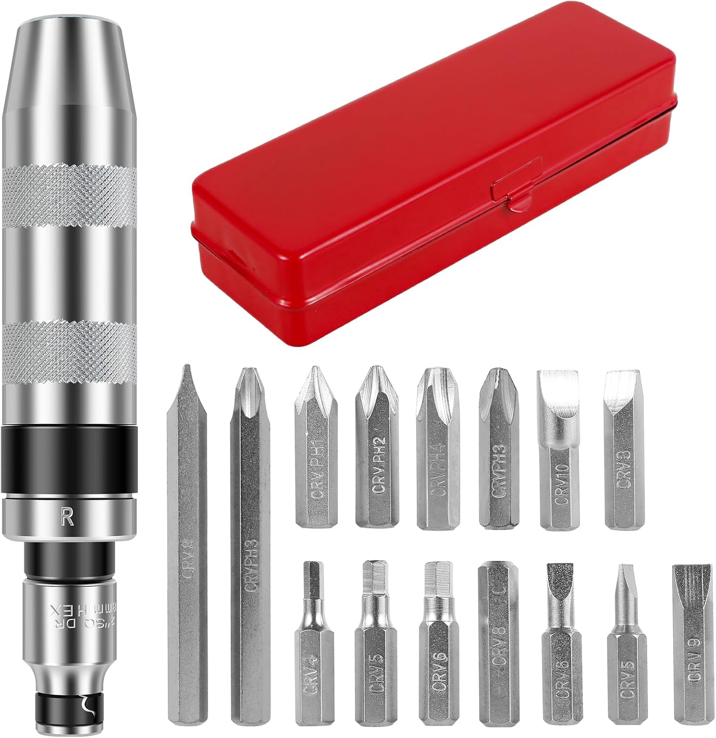 16 Pcs Hand Impact Driver Set Sturdy Steel Manual Impact Screwdriver Set with Short and Long Bits Multifunctional Impact Driver Set for Removing Damaged Frozen Rusted Screws ZJMCAJY