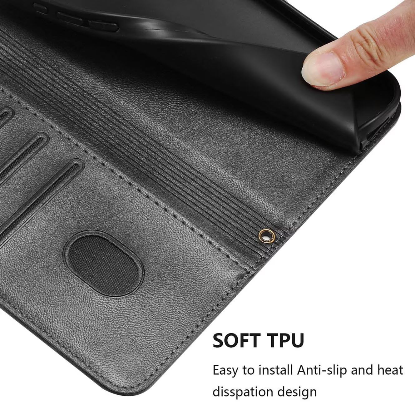 YUECXIN Cover per Doogee Note 58/Doogee Note 58 Pro Flip Custodia in Pelle PU, Cover a Portafoglio in Libro, Funzione Supporto, Magnetica, Slot Schede, Antiurto TPU Custodia.Blu
