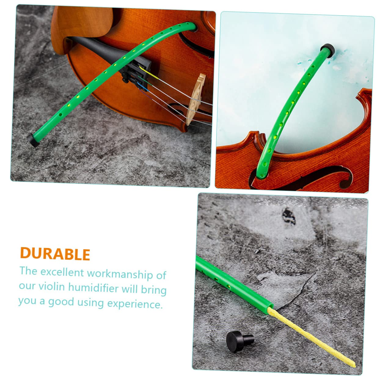 Garneck Humidificador Portátil para Violin de Goma Verde que Previene el Agrietamiento del Panel y Humedece Eficazmente el Instrumento