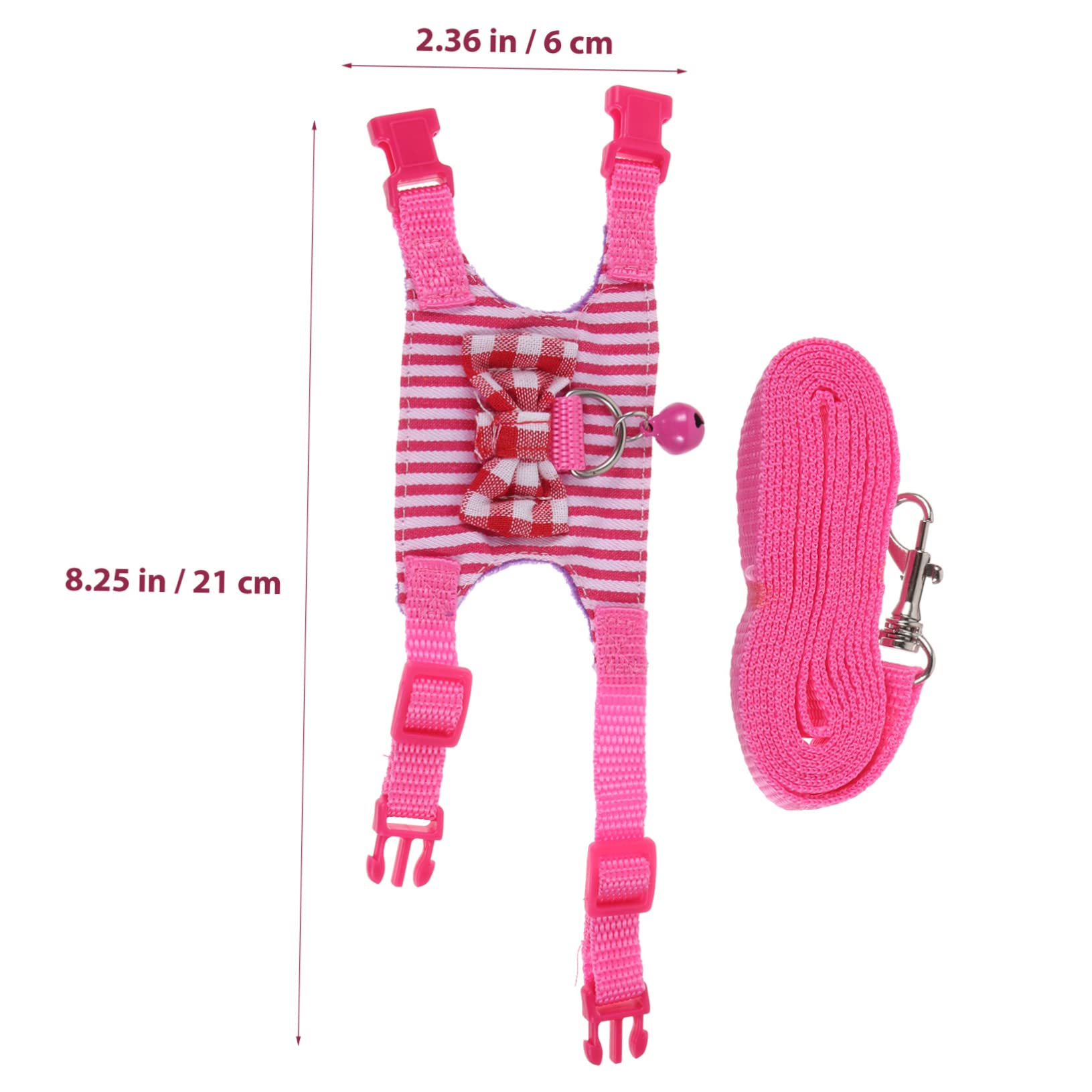 Totority 1Set Hamster Bunny Harness Leash Unique Pet Vest for Small Animals Design Comfortable Fit for Outdoor Walks Photos Striped