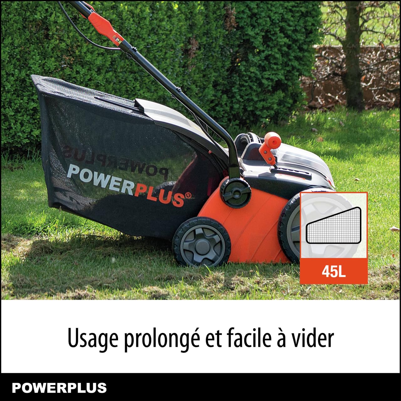 Powerplus Dual Power POWDPG75610-40 V, kosiarka akumulatorowa o średnicy 420 mm, bez baterii i ładowarki, z uchwytem na trawę i tylnym wyrzutem