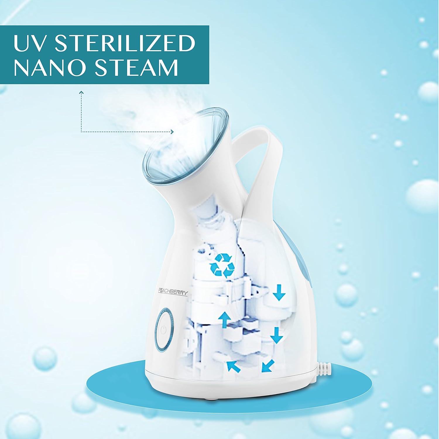 PEACHBERRY Nano-Cure Medical Facial Steamer Vaporizer Inhaler for Cold, Nose, Face, Cough & Sinus with Nano-Ionic Technology, Steam breath machine for Adult Kids Best for Men/Women Beauty (PB-1002) PEACHBERRY Nano-Cure Medical Facial Steamer Vaporizer Inhaler for Cold, Nose, Face, Cough & Sinus with Nano-Ionic Technology, Steam breath machine for Adult Kids Best for Men/Women Beauty (PB-1002)