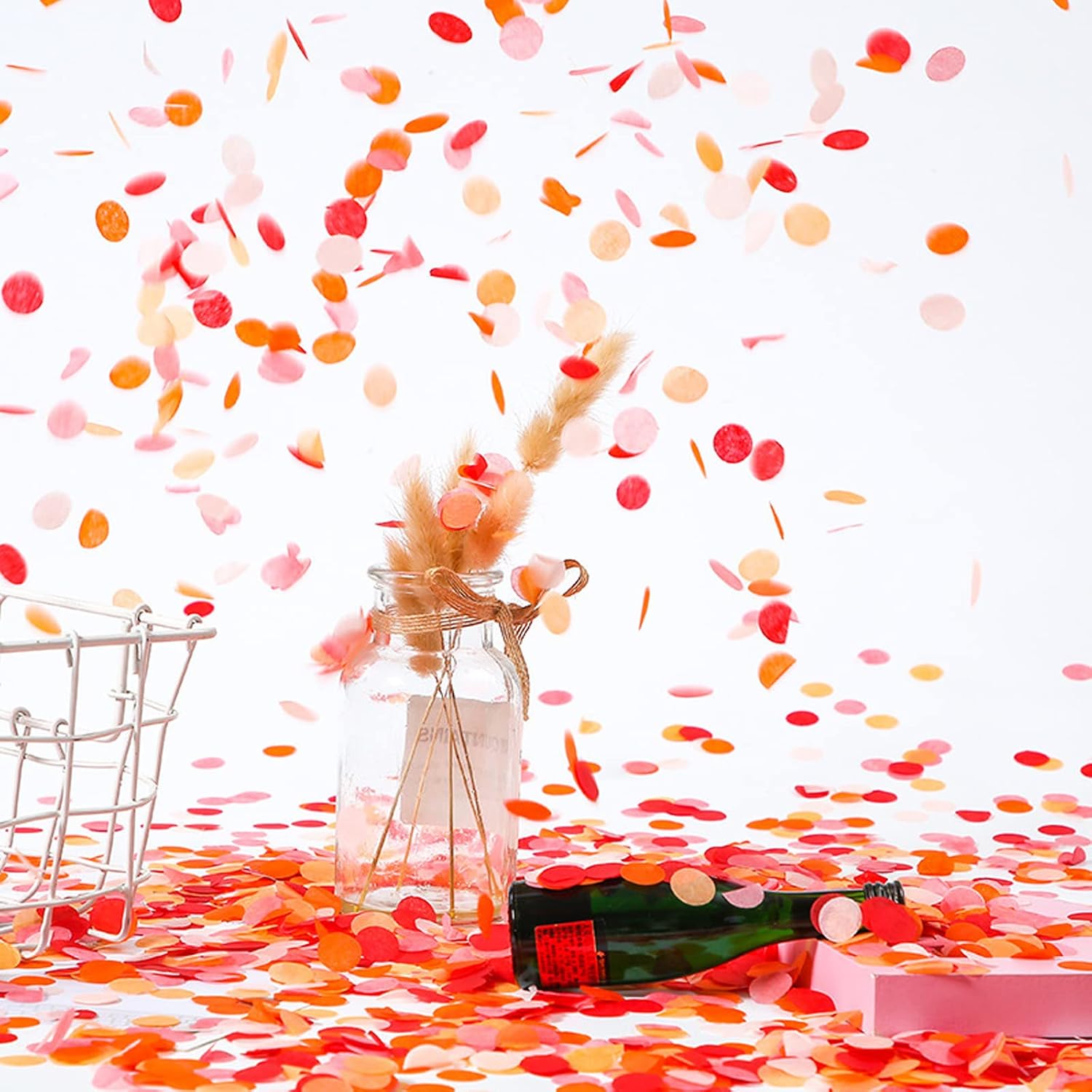 RYKOMO 10000 Pieces 1 Inch Round Tissue Paper Confetti, 3.5oz Multicolor Table Confetti Paper for Balloons Arts Craft DIY Scrapbooking Birthday Party Festival