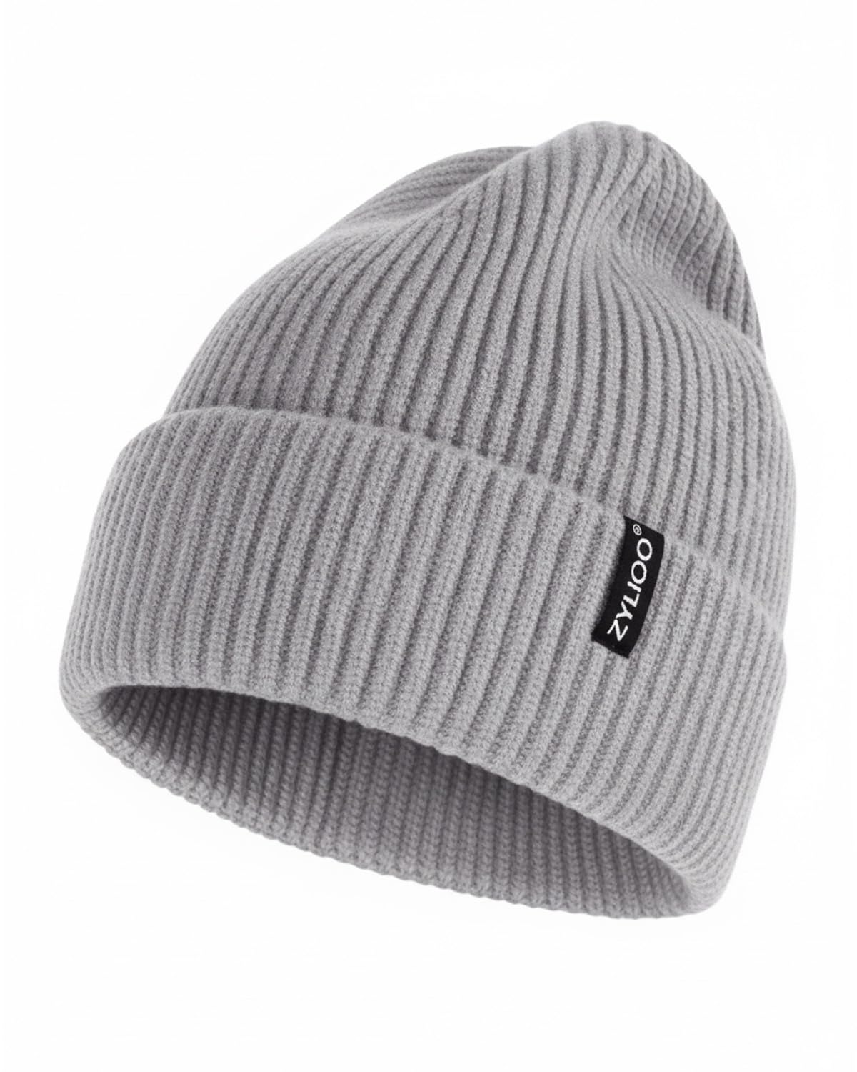 Zylioo XL/XXL Beanie Hats for Big Heads, Winter Knitted Beany Hats, Warm Slouchy Cuffed Skull Watching Cap