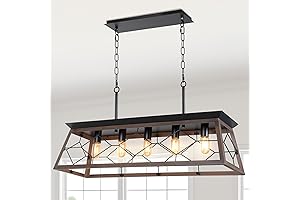 Rustic Farmhouse Chandelier Five-Light Pendant, YITAHOME Lighting Lustre for Dining Room