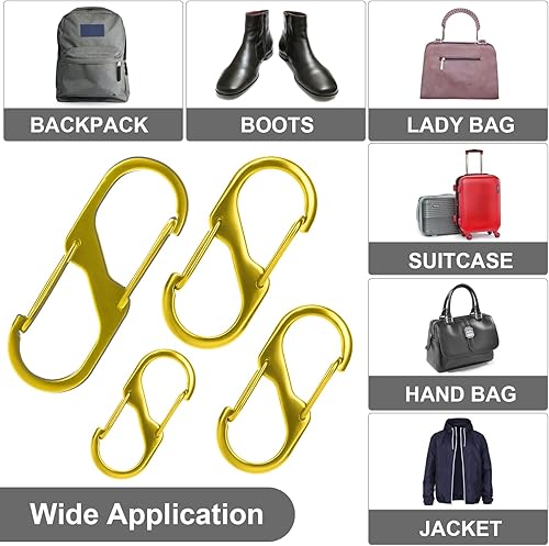 Miniatura 5 de Clips de cremallera antirrobo, 20 cerraduras de cremallera para mochilas, mosquetón de doble resorte S, clip de cremallera disuasorio para equipaje,