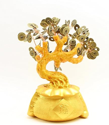 Miniatura 2 de we pay your sales tax Gran 9 pulgadas Feng Shui Árbol del Dinero Moneda de Oro Moneda Fortuna Pot Feng Shui Estilo Bonsái Reunión próspera w Qing