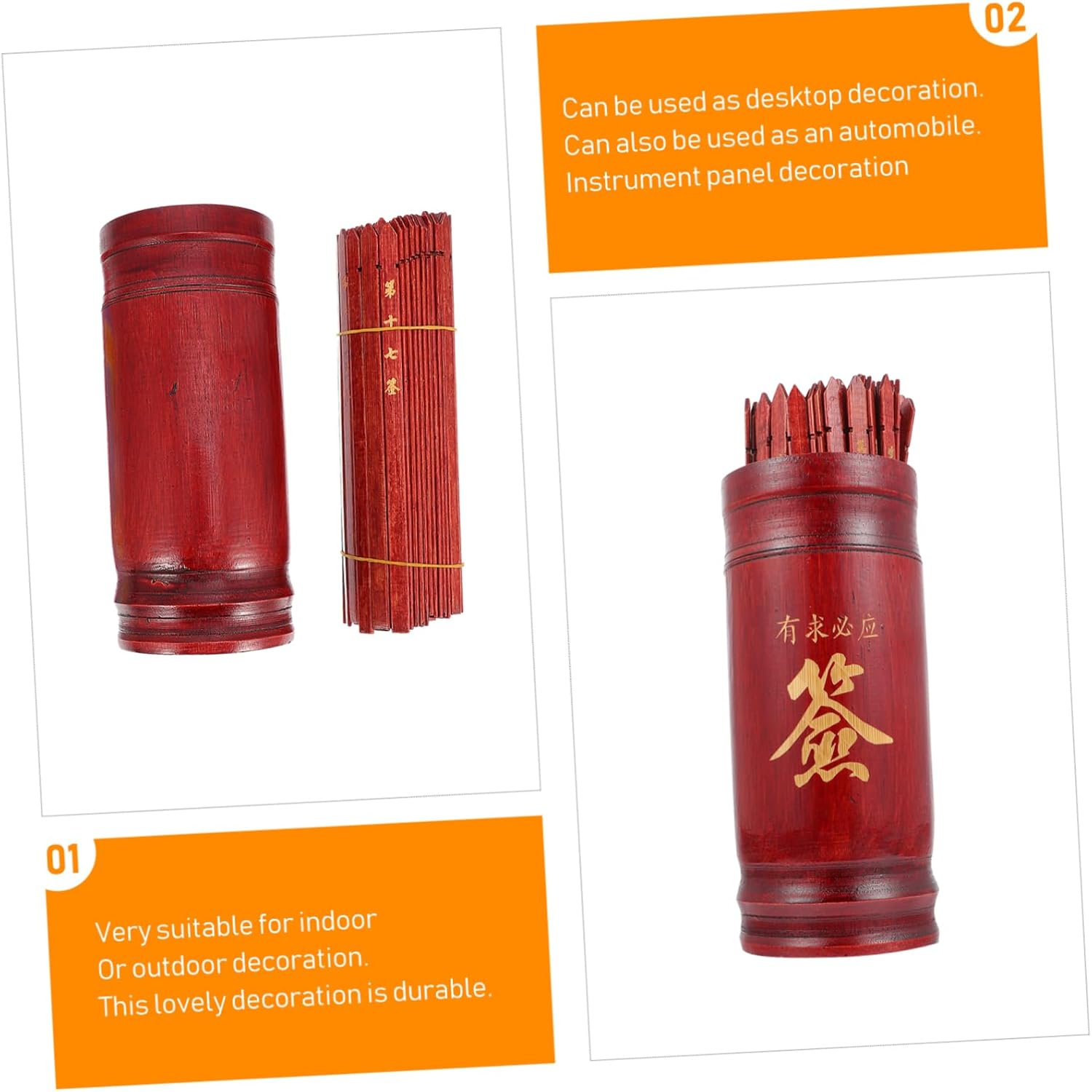 Chinese Fortune Sticks Set Buddhist Divination Stick Prop for Home and Office