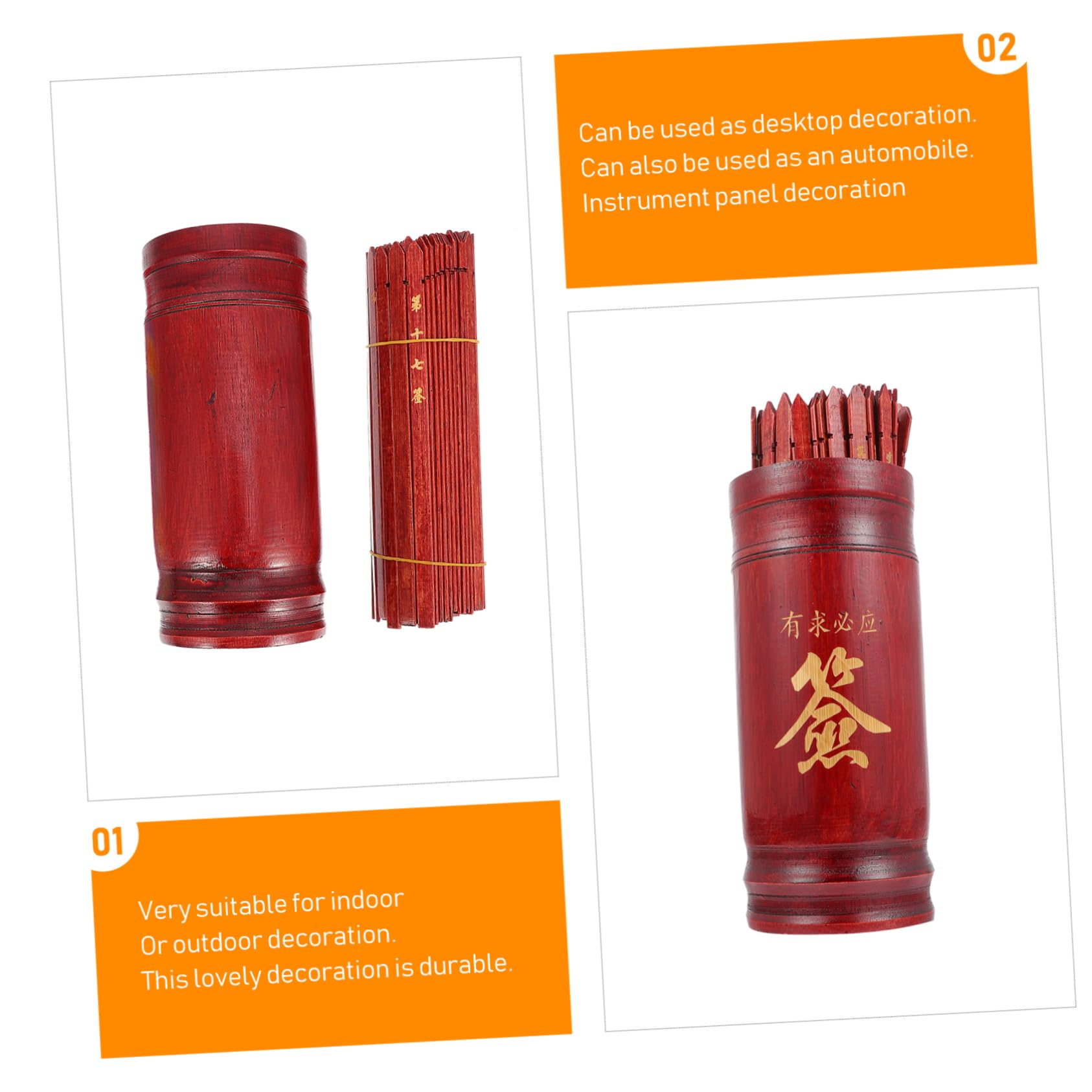 JOINPAYA Chinese Fortune Sticks Set Buddhist Divination Stick Prop for Home and Office