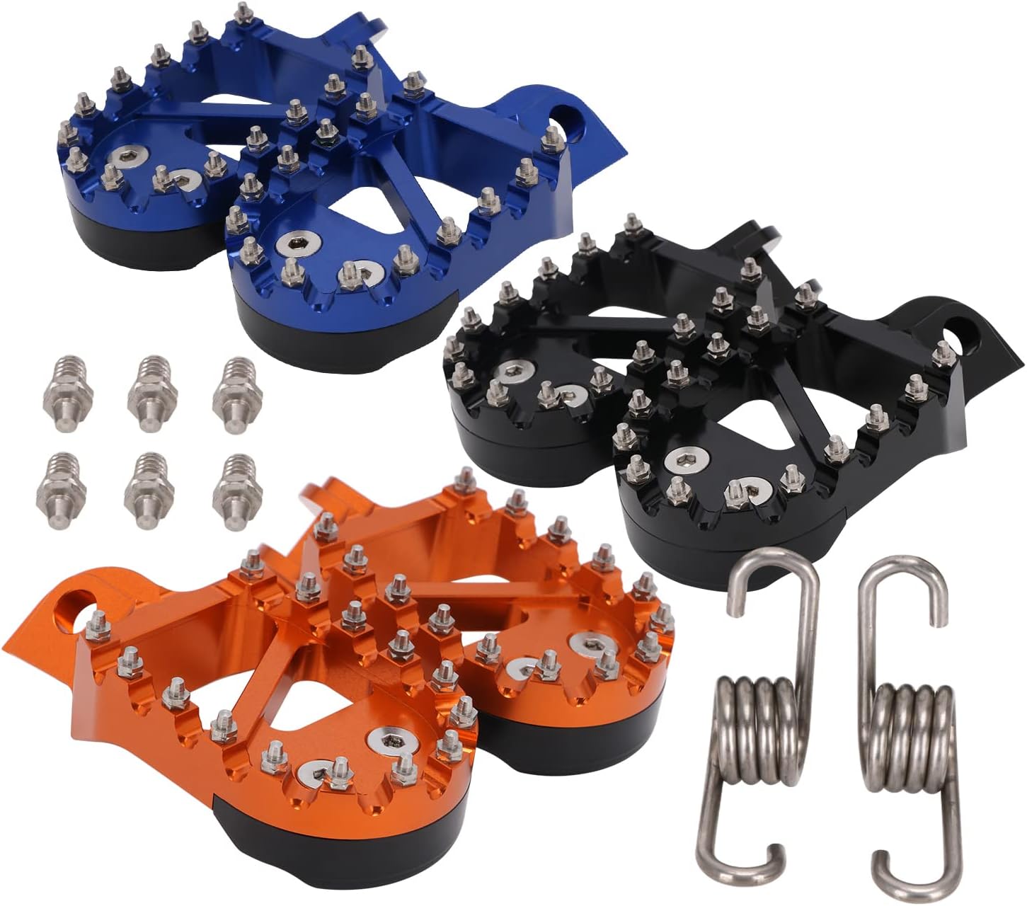 JFG RACING Motorcycle Foot Peg Pedal Rest Footpeg For SX/XC/EXC/XC-W/MXC/TC/TE And More Dirt Bike, ORANGE