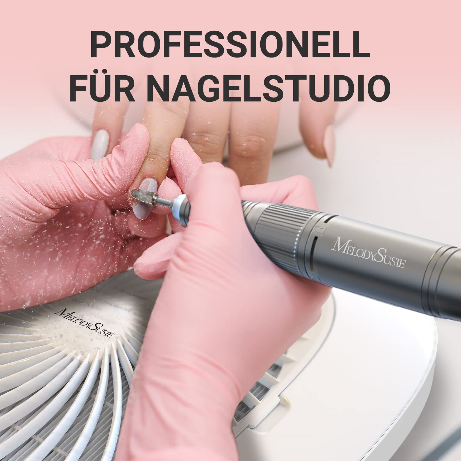 MelodySusie Nagelstaubsauger mit Filter, DR-3011 Professionelle Staubabsaugung für Nagelstudio & Zuhause Leiser Staubsauger für Nägel Maniküre Nageldesign Saugstarker Leistungsstarker, Weiß