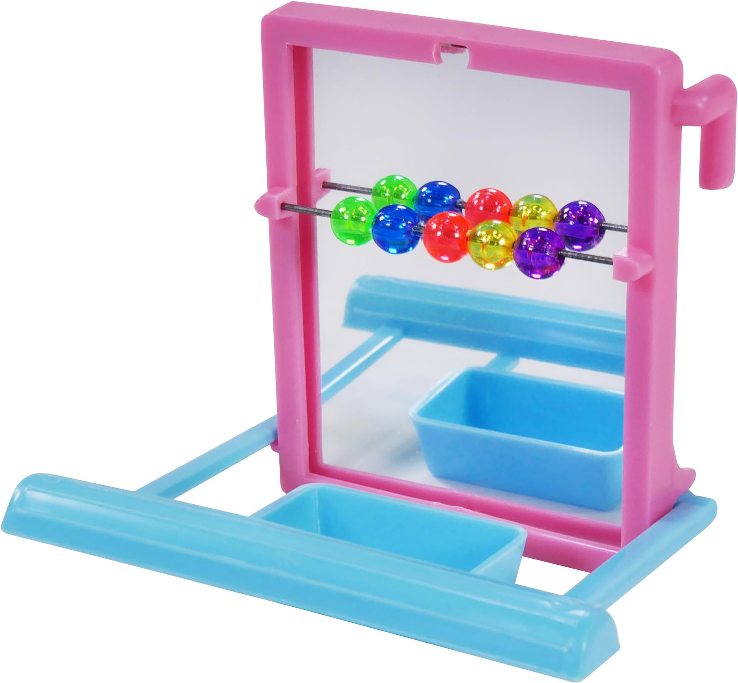 Penn-Plax Bird Life - Landing Perch with Mirror and Beads - Perfect for Parakeets, Finches, and Other Small Birds (BA504)
