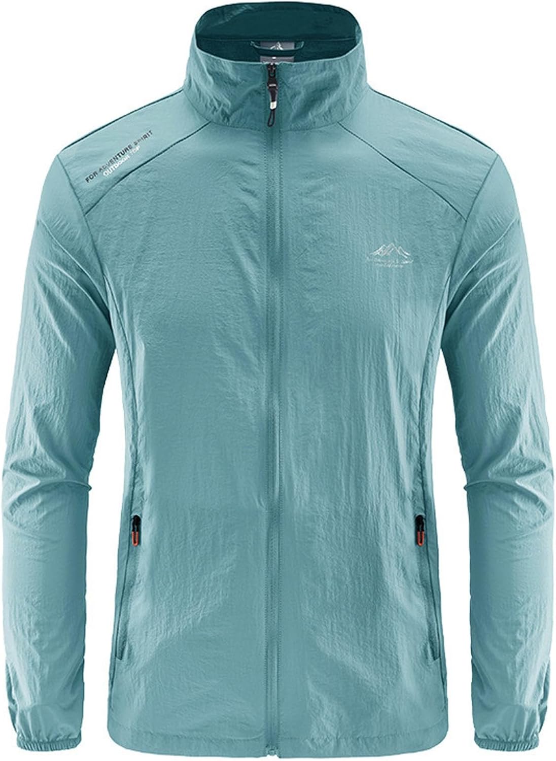 Full Zip Workout Jacket for Men Lightweight Breathable Windbreaker Golf Coat UPF 50 Fishing Hiking Shirt with Pocket