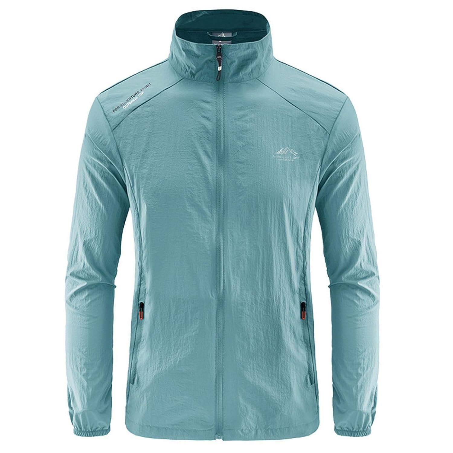 Mens Big and Tall Sun Protection Zipper Up Jackets Lightweight Mock Neck Jacket Outdoor Sports Coats with Pockets
