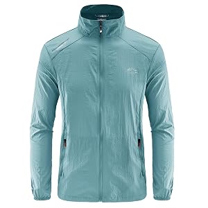 Mens Big and Tall Sun Protection Zipper Up Jackets Lightweight Mock Neck Jacket Outdoor Sports Coats with Pockets