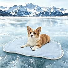 RIOGOO Dog Cooling Mat,Washable Cool Mat for Dogs,Self Cooling Pads for Dogs Cats,Cool Fabric & Internal Cooling Pad Medium, Cloud Style