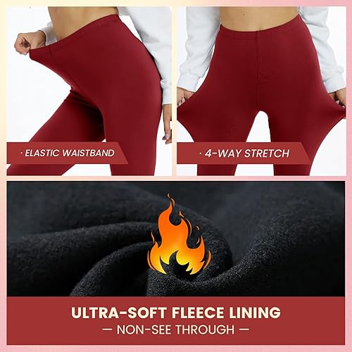 Miniatura 4 de iceROSE Paquete de 7 leggings con forro polar para mujer, suaves, térmicos, cálidos, para invierno, entrenamiento, yoga