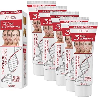 3 Days Kojic Acid Whitening Moisturizing Cream, Dark Spot Corrector, Skin Bleaching Cream for Face and Body Sensitive Areas 5PCS