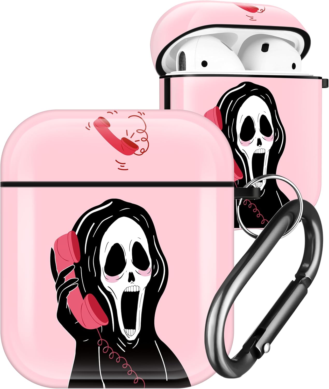 Ulirath Case for AirPod 2/1 Skull Funny Unique Design Unique Scary Cute for AirPods Air Pods 1st/2nd Design Skeleton Cover Cases Skin for Boys Girls Kids