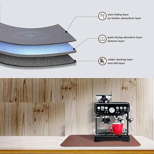 Miniatura 5 de Tapete de secado de platos de piedra para encimera de cocina, tapete de fregadero de cocina, ultra absorbente, de secado rápido, antideslizante,