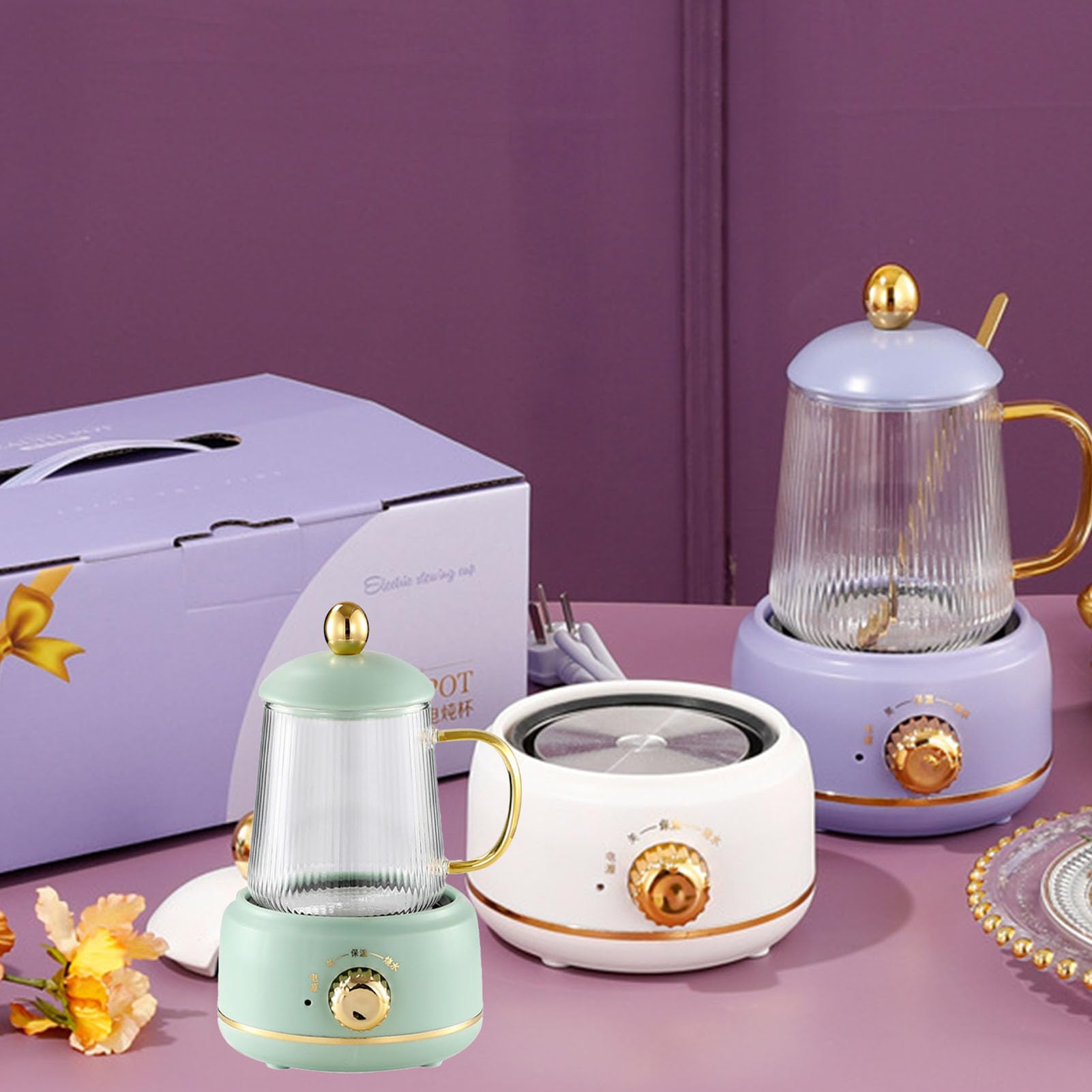 450ml Electric Kettle Stew Cup, Heat Uniformly Electric Stew Cup for Office for Tea (450ml)