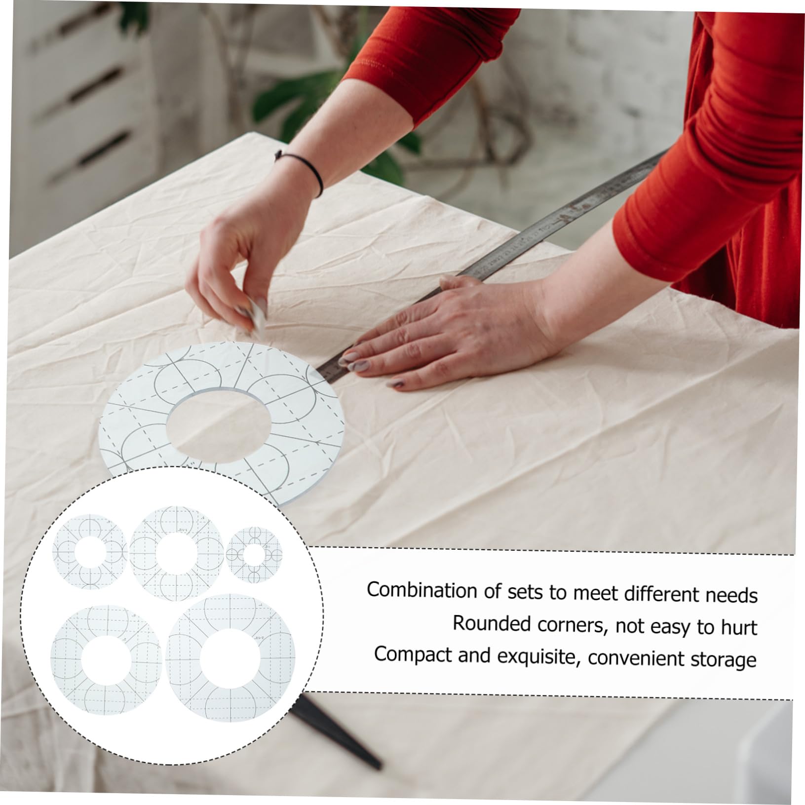 Hemobllo Strumenti per Cucire Patchwork in Acrilico 5 Pezzi, Righelli per Trapuntatura Multifunzione per Hobby Fai da Te, Adatti a Casa, Sartoria e Laboratorio Creativo
