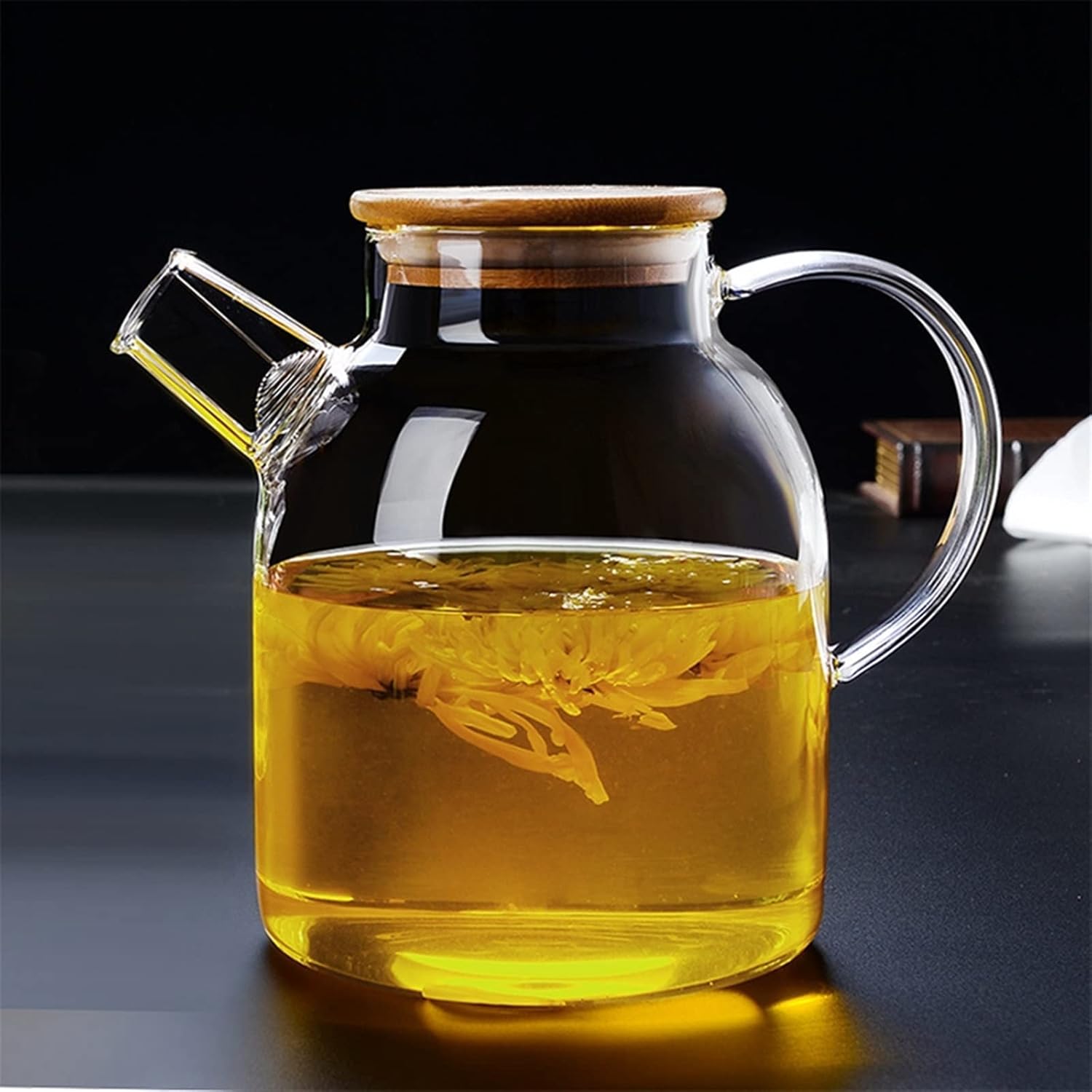 Coffeemaker Pots, Transparent Glass Teapot, Large Water Pot, Heat-Resistant, Large Transparent Teapot, Lemon Juice, Wine Maker, Coffee Pot(1L)