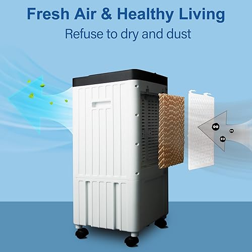 Miniatura 2 de Enfriador de aire evaporativo, aire acondicionado portátil 3 en 1 sin ventanas, enfriador de pantano de oscilación y humidificación, incluye