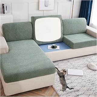 Upgraded Couch Covers - Sofa Seat Cushion Cover, Universal Elastic Sofa Cover Slip Resistant Sofa Cover Protector Covers for Sofa Cushion L-Shaped Chaise Swing Furniture Protector(Grass Green,Backrest