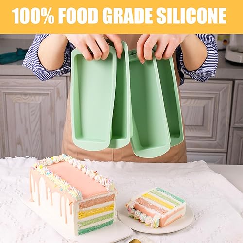 Miniatura 5 de Juego de 4 moldes para pasteles de 6 pulgadas, moldes de silicona para tartas de pizza, verduras, panqueques, quiche y manualidades de resina (gato)