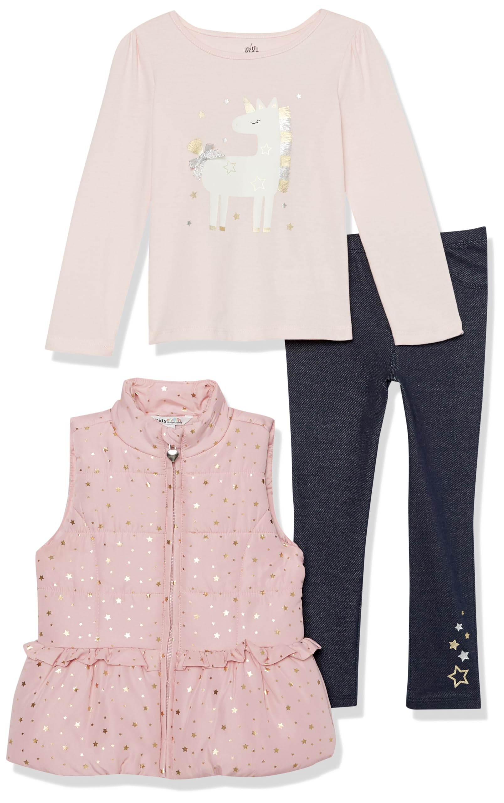 Kids HeadquartersGirls 3 Piece Vest Set Vest Set